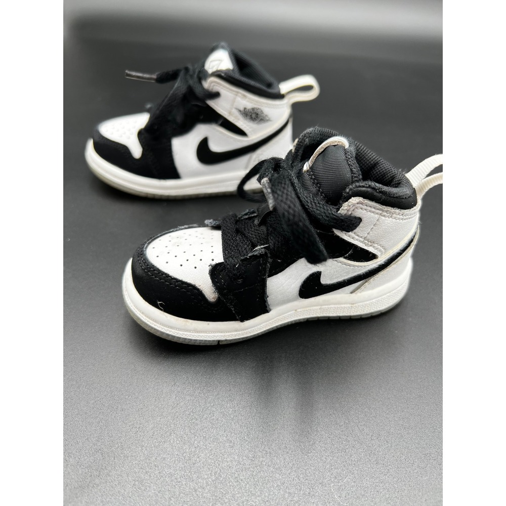 Jordan 1 Mid Toddler Sneakers Black White Panda AR6352-100 Size 4C